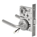 Best Fail Secure, 24V, Electrified Mortise Lock, 12 Lever, H Rose, Request to Exit, Satin Chrome 45HW7DEU12H626RQE